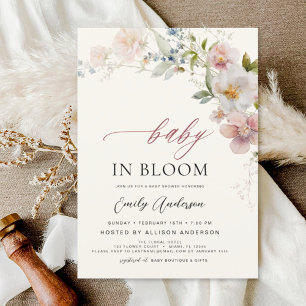 Papier Fleur sauvage Baby in Bloom Baby shower Invitation