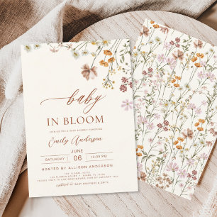 Papier Fleur sauvage Baby in Bloom Baby shower Terracotta