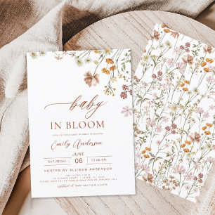 Papier Fleur sauvage Baby in Bloom Baby shower Terracotta