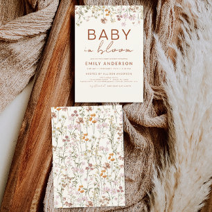 Papier Fleur sauvage Baby in Bloom Baby shower Terracotta