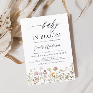 Papier Fleur sauvage Baby in Bloom Baby shower Terracotta