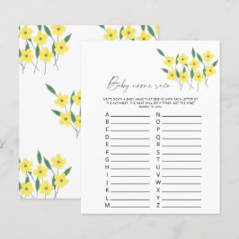 Papier Fleur sauvage Baby name jeu de course