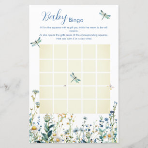 Papier Fleur sauvage bébé en fleur baby shower Bingo jeu