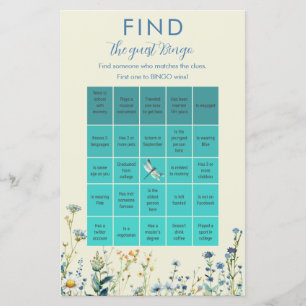 Papier Fleur sauvage bébé en fleur baby shower Bingo jeu