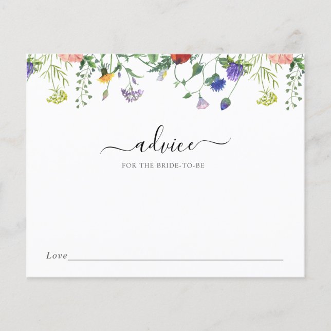 Papier Fleur sauvage Champs Conseils pour la mariée (Devant)