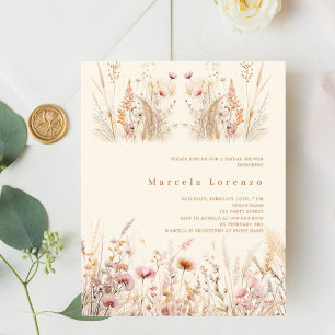 Papier Fleur sauvage crème pêche nuptiale Douche nuptiale