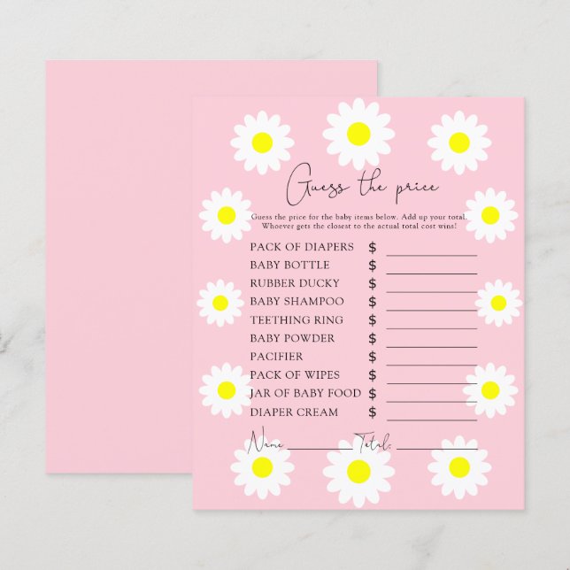 Papier Fleur sauvage Daisy - Prix Guest jeu (Devant / Derrière)