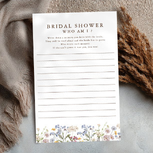 Papier Fleur sauvage de printemps coloré Qui suis-je jeu