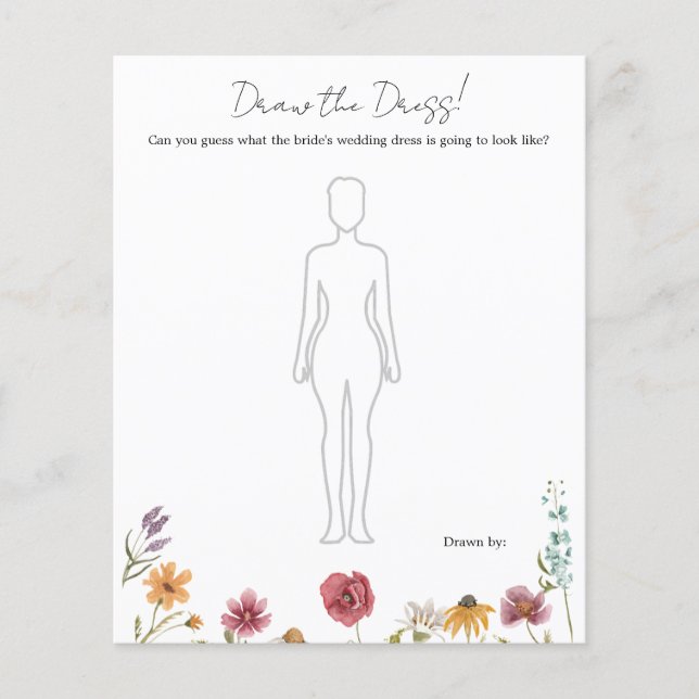 Papier Fleur sauvage Dessinez le jeu de Fête des mariées  (Devant)