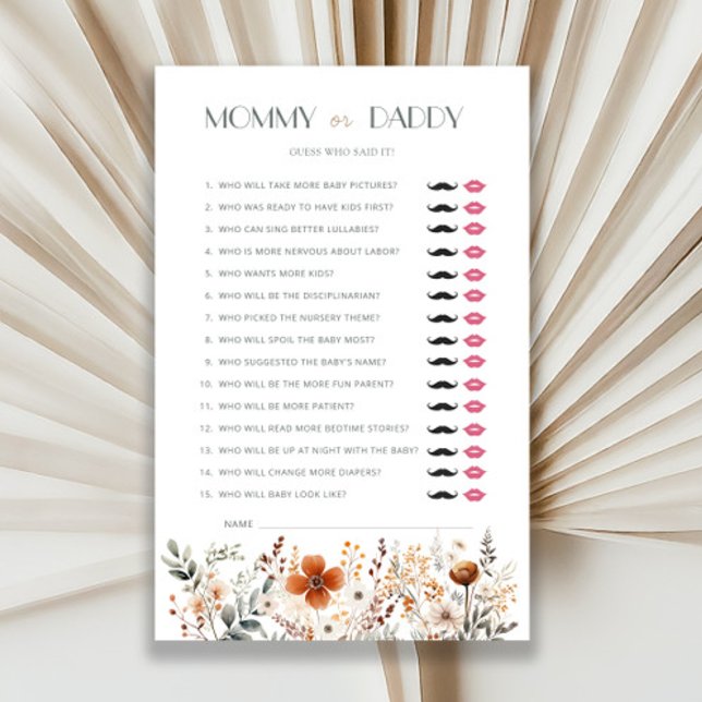 Papier Fleur sauvage en terre cuite Baby shower maman ou  (Créateur téléchargé)