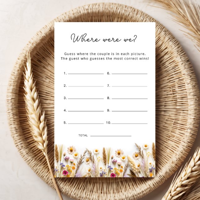 Papier Fleur sauvage Floral Où Étions-Nous Fête des marié (Créateur téléchargé)