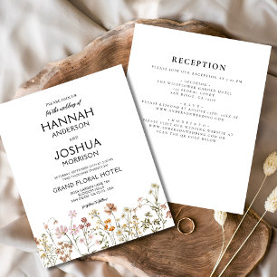 Papier Fleur sauvage Invitation de mariage bohème tout-en