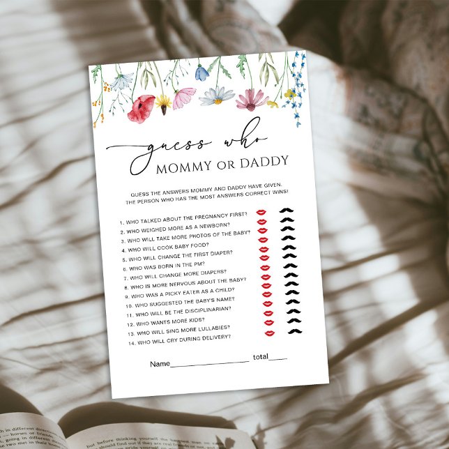 Papier Fleur sauvage maman ou papa bébé jeu (Créateur téléchargé)