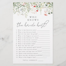 Papier Fleur sauvage Meadow qui connaît la mariée meilleu