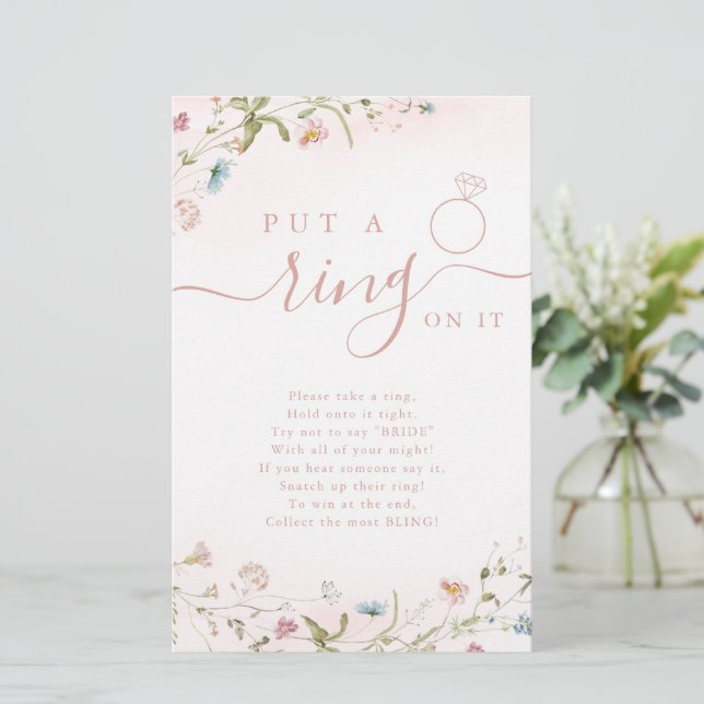 Papier Fleur sauvage mettre une bague sur le jeu de douch (Debout devant)