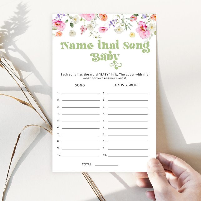 Papier Fleur sauvage Nom de la chanson jeu de baby shower (Créateur téléchargé)