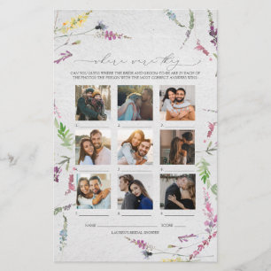 Papier Fleur sauvage Où Étaient-Ils Fête des mariées Jeu