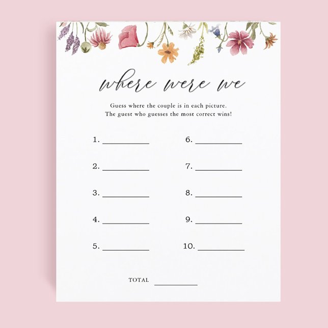 Papier Fleur sauvage Où Était Nous Jeu De Douche (Créateur téléchargé)