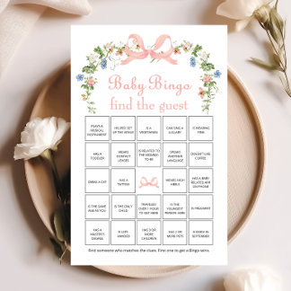 Papier Fleur sauvage Pink Bow Bingo Trouvez Le Jeu D'Invi