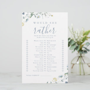 Papier Fleur sauvage préférerait elle nuptiale douche jeu