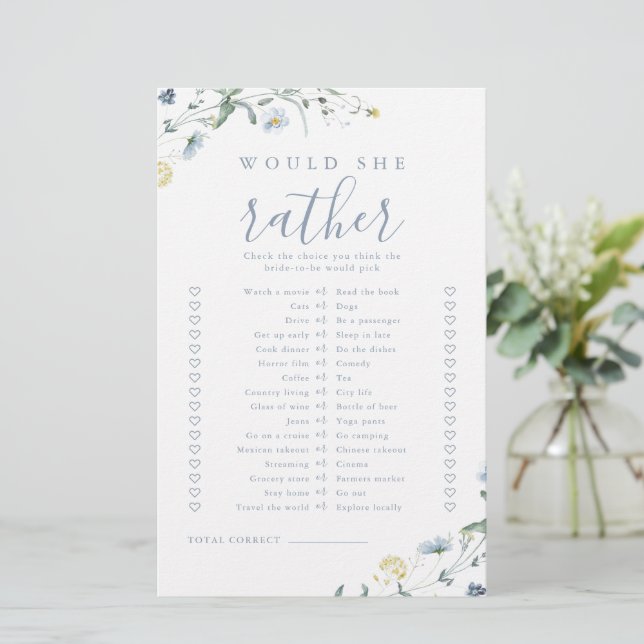 Papier Fleur sauvage préférerait elle nuptiale douche jeu (Debout devant)