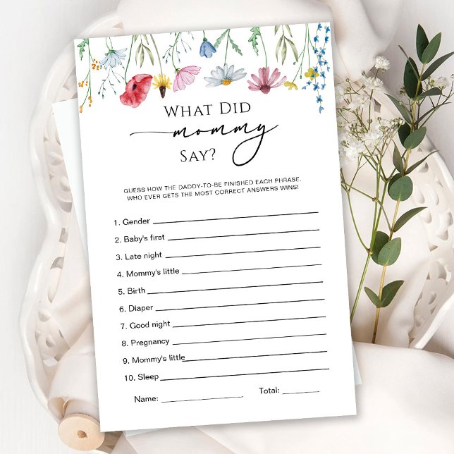 Papier Fleur sauvage Qu'Est-Ce Que Maman A Dit Jeu (Créateur téléchargé)