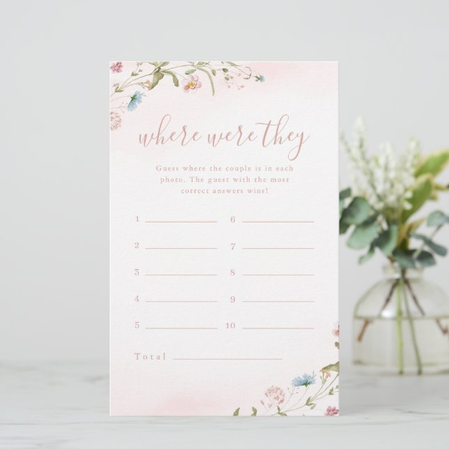 Papier Fleur sauvage rose où étaient-ils la nuptiale douc (Debout devant)