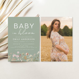 Papier Fleur sauvage Sage Green Baby dans le Baby shower 