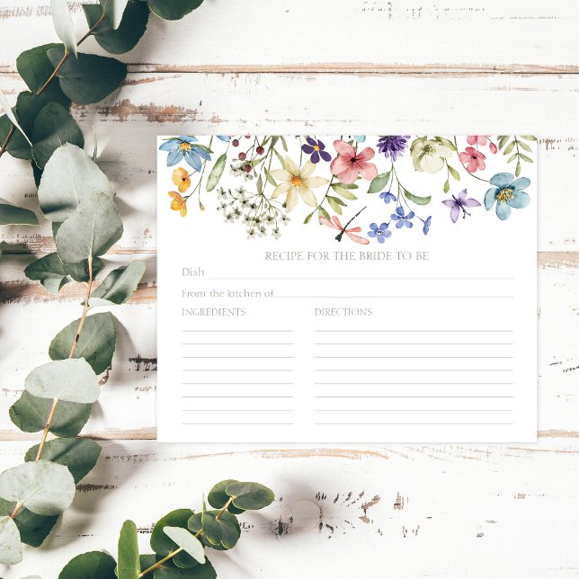 Papier Fleur sauvage Sage Rustic Fête des mariées Recette (Créateur téléchargé)