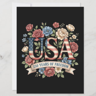 Papier Fleurs 250 Ans Anniversaire Amérique USA 250ème Bi