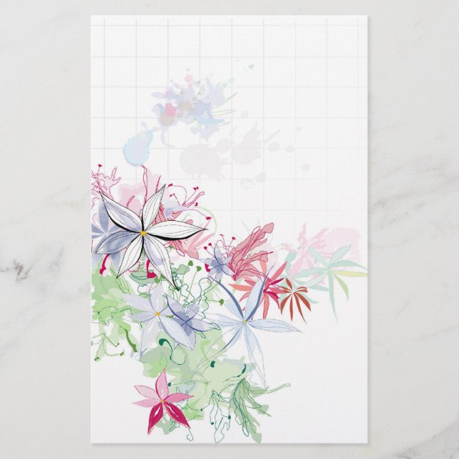 Papier fleurs à l'aquarelle (Devant)