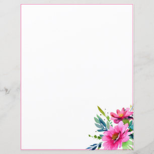 Papier Fleurs aquarelles roses