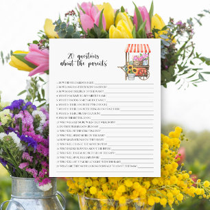 Papier Fleurs baby shower 20 questions sur les parents
