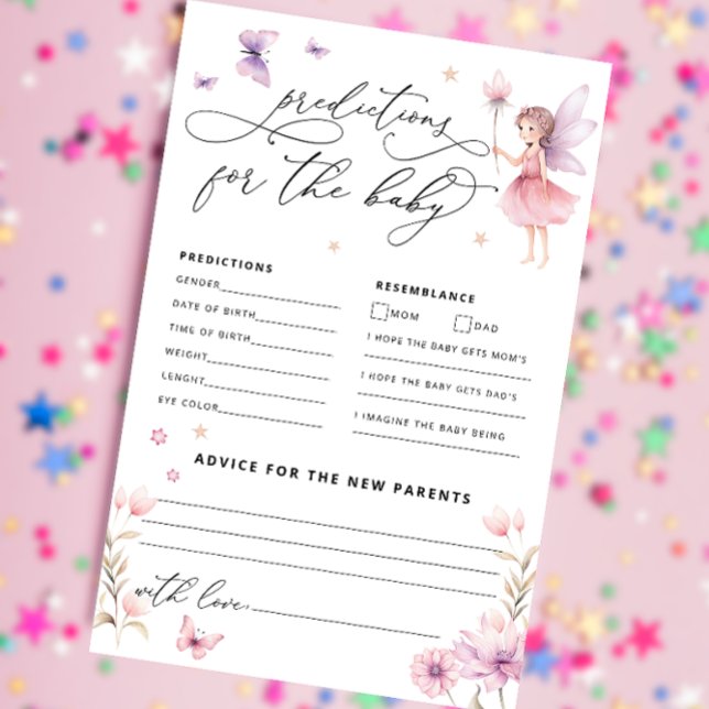 Papier Fleurs Baby showers de fées Prédictions et conseil (Créateur téléchargé)
