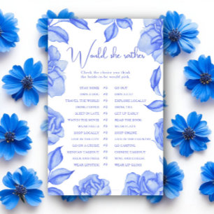 Papier Fleurs Bleues Baby shower Elle préférerait