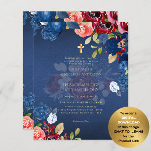 Papier Fleurs bleues de Bourgogne Mariage Catholique Mess