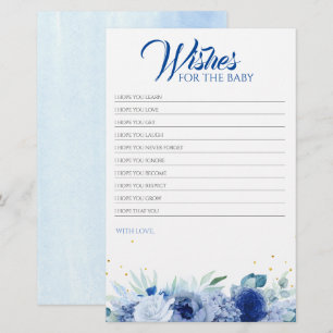 Papier Fleurs Bleues Élégant jeu de Baby shower