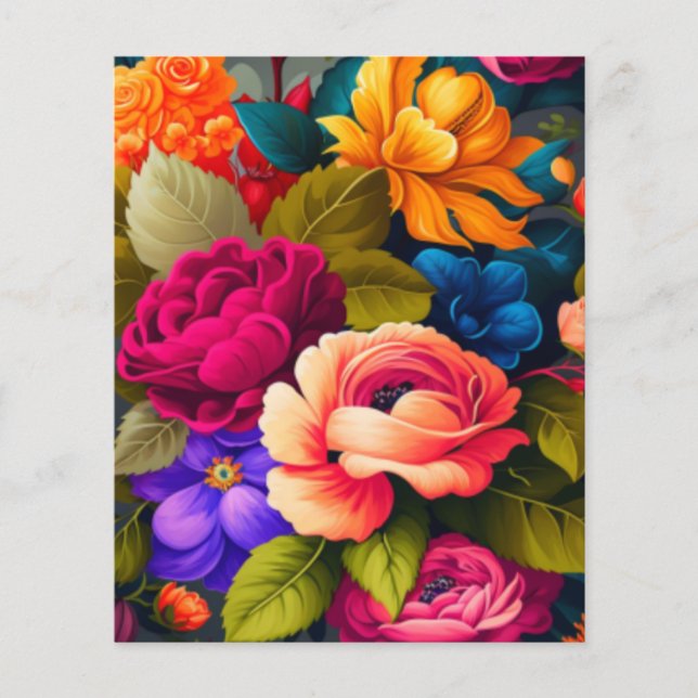 Papier Fleurs colorées (Devant)