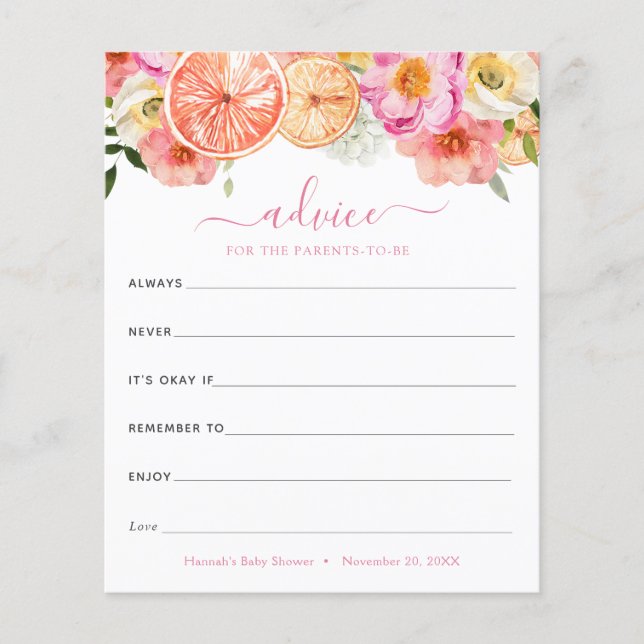 Papier Fleurs d'agrumes roses Conseils aux parents à deve (Devant)