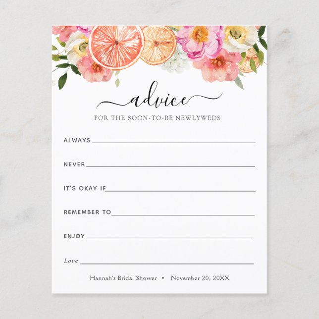 Papier Fleurs d'agrumes roses Conseils pour les jeunes ma (Devant)