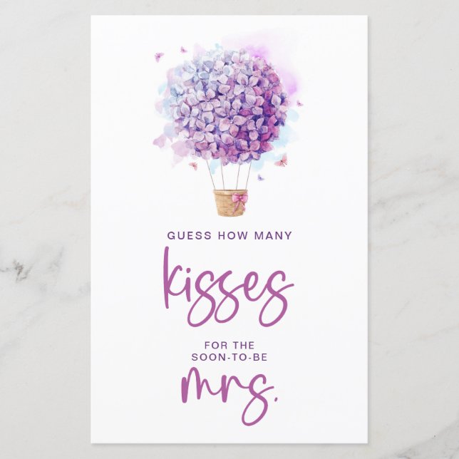 Papier Fleurs de ballon aquarelle | Combien de baisers po (Devant)