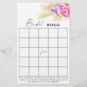 Papier fleurs de boho - Jeux de bingo de douche nuptiale