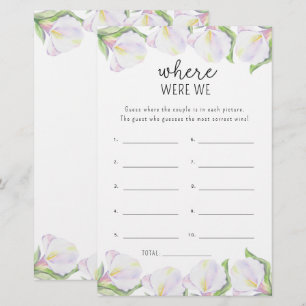 Papier fleurs de calla - Où étions-nous jeu de baby showe