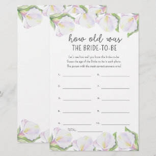 Papier Fleurs de Calla - Quel âge avait la mariée pour êt