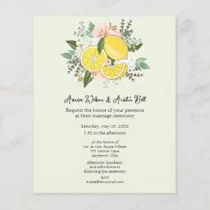 Papier Fleurs de citrons et Faire-part de mariage de verd