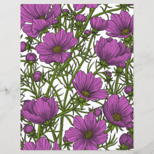 Papier Fleurs de cosmos violet