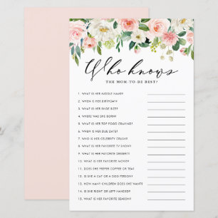 Papier Fleurs de jardin qui connaît maman le meilleur jeu