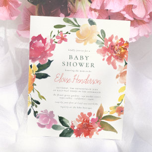 Papier Fleurs de printemps   Baby Shower Fille Simple Bud