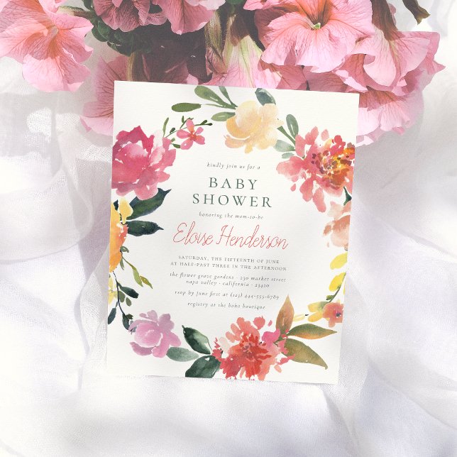 Papier Fleurs de printemps | Budget simple Baby shower fi (Créateur téléchargé)