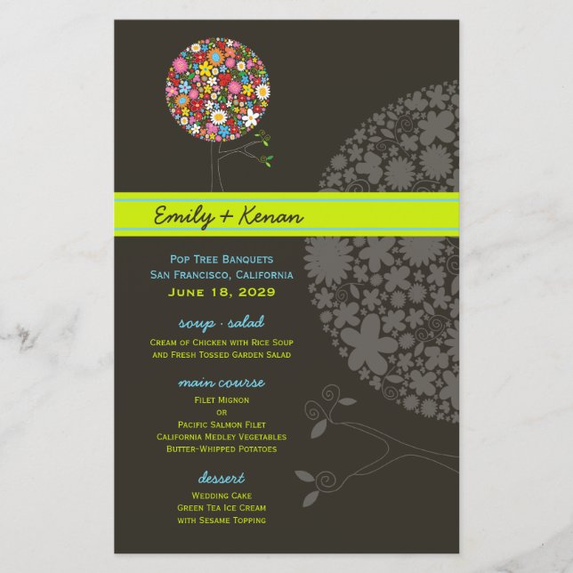 Papier Fleurs de Printemps Whimsical Pop Tree Mariage Par (Devant)
